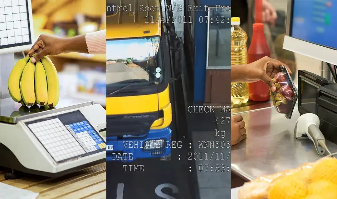 CCTV POS and scale integration: till scale weight and weighbridge vehicle registration overlaid on live video