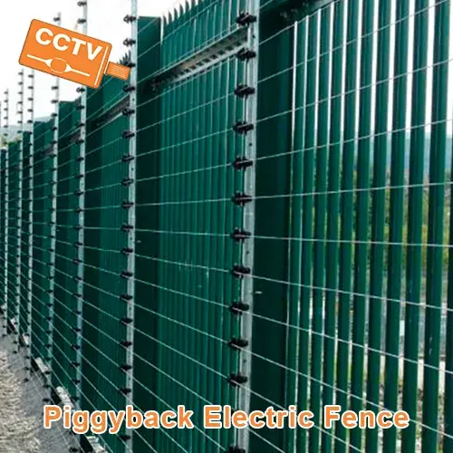 Piggy-back electric fencing mounted on an existing fence