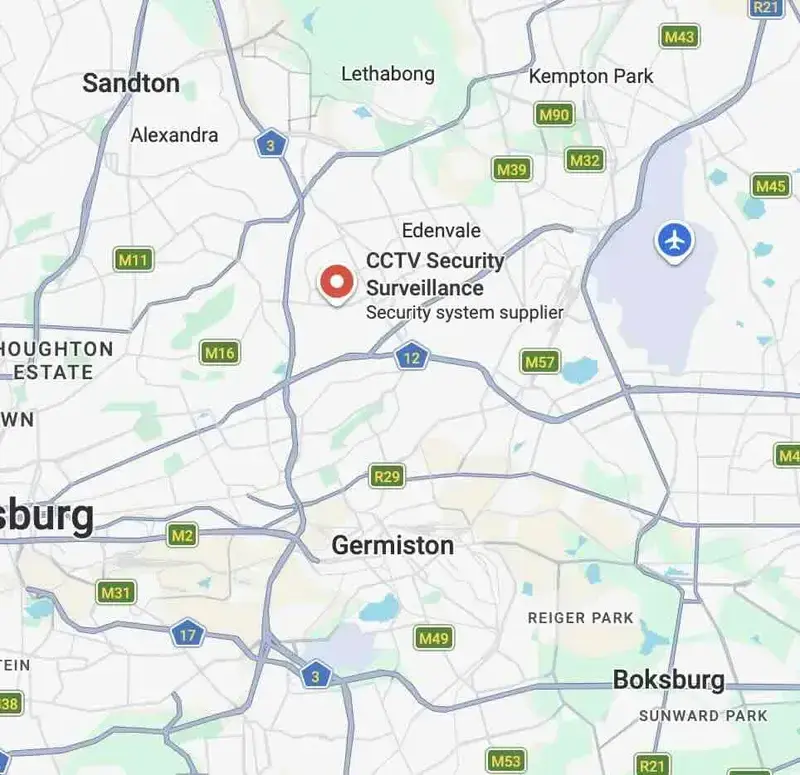 Map showing the CCTV Security Surveillance Gauteng branch in Edenvale