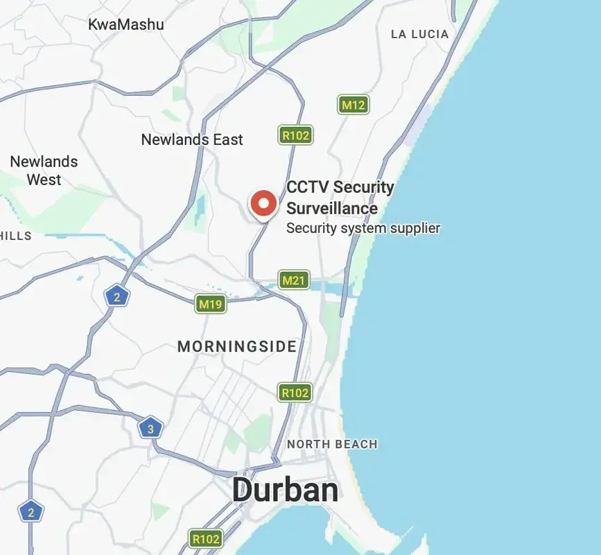 Map showing the CCTV Security Surveillance KwaZulu-Natal branch in Durban North
