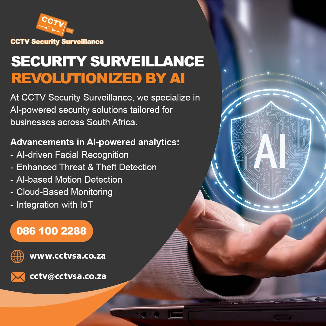 Security surveillance revolutionised by AI: facial recognition, threat and theft detection, motion detection, cloud monitoring and IoT