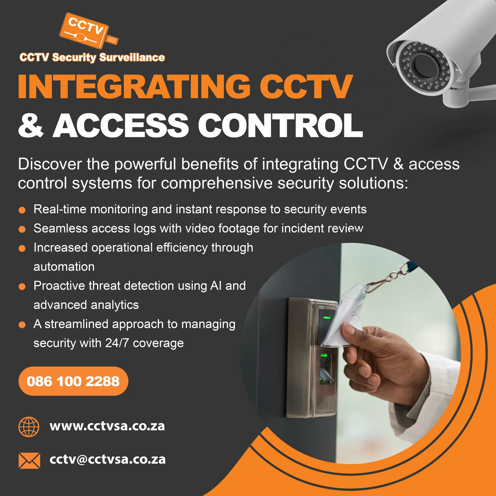 Integrating CCTV and access control: real-time alerts, video access logs, automation and AI threat detection