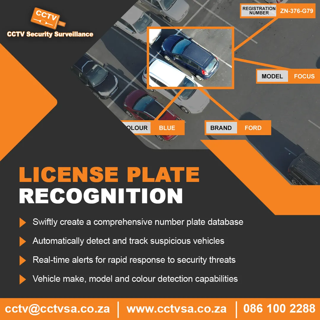LPR and ANPR: an overhead camera view identifying a car's registration, make, model and colour in a car park