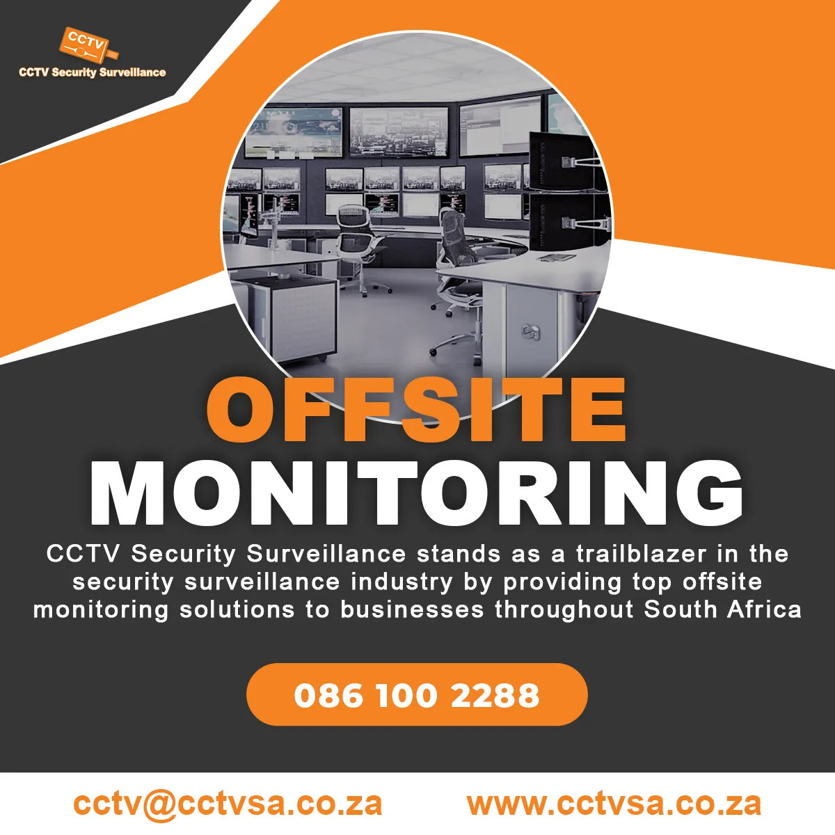 CCTV Security Surveillance offsite monitoring control room protecting businesses across South Africa