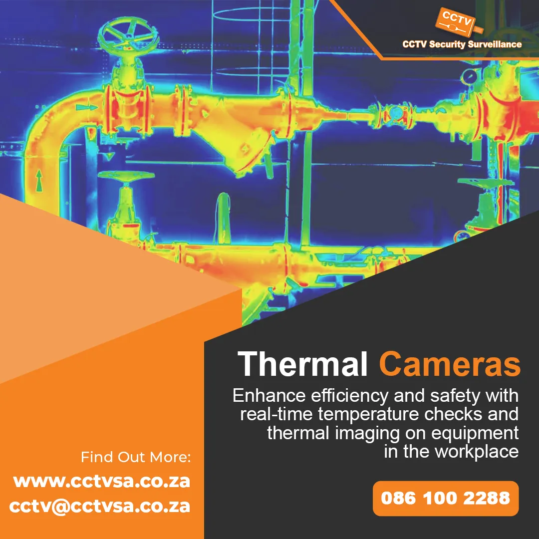 Thermal cameras showing hot spots on pipes and valves for workplace temperature checks
