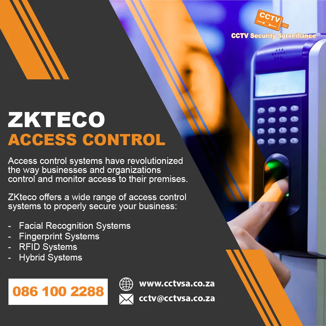 ZKTeco access control: a finger on a fingerprint and keypad reader, with facial, fingerprint, RFID and hybrid systems